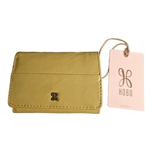 New HOBO International Jill mini wallet Celery green bifold coin zip